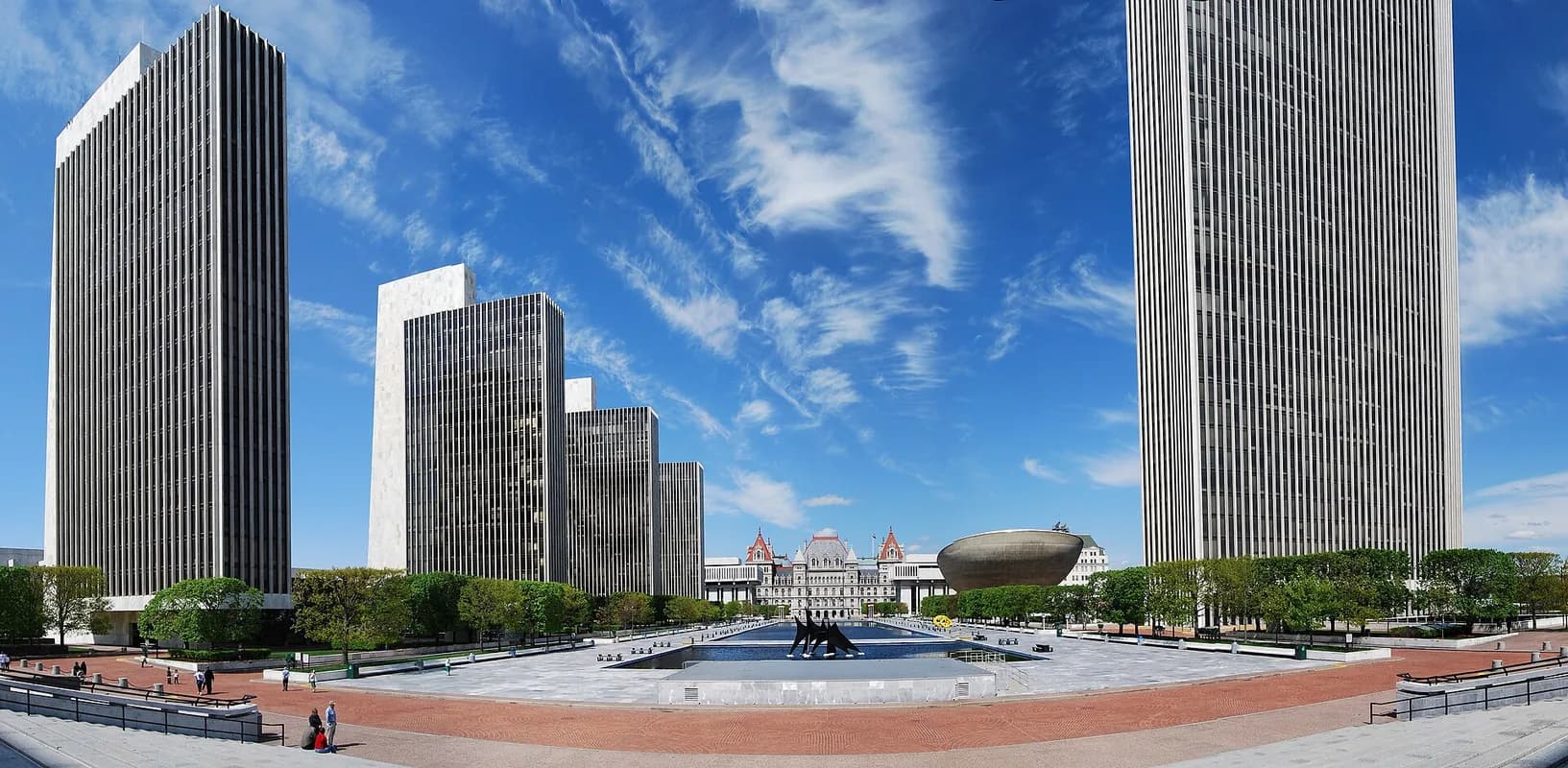 Empire State Plaza with the Capitol and towers in Albany, New York