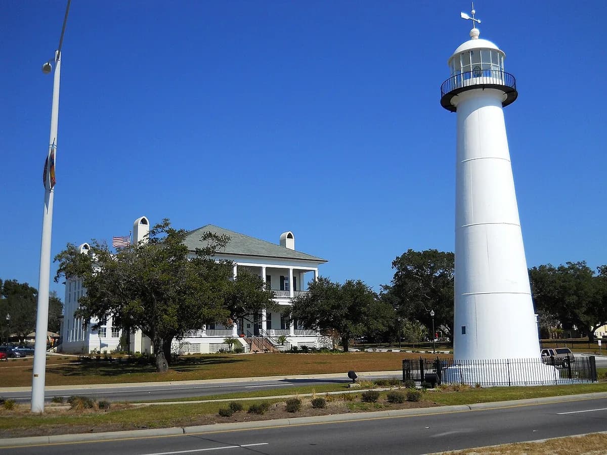 Biloxi Lighthouse and visitors center in Biloxi, Mississippi