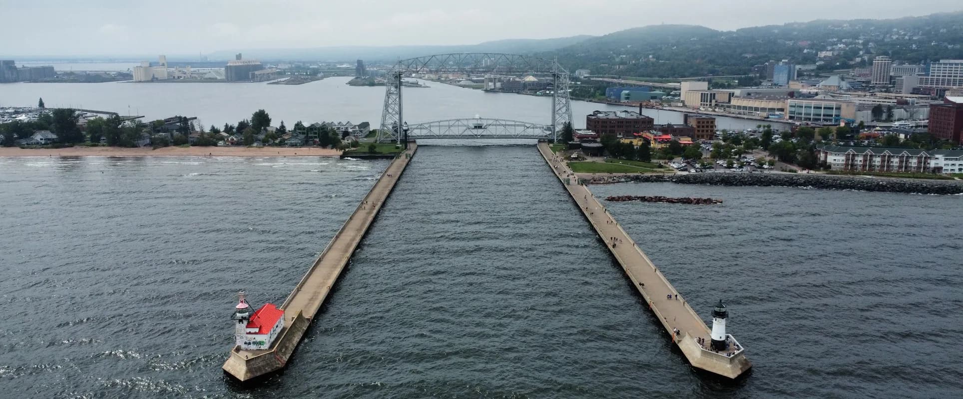 Aerial Lift Bridge and harbor canal in Duluth, Minnesota