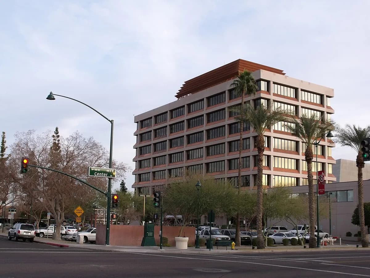 Mesa City Hall downtown street in Mesa, Arizona