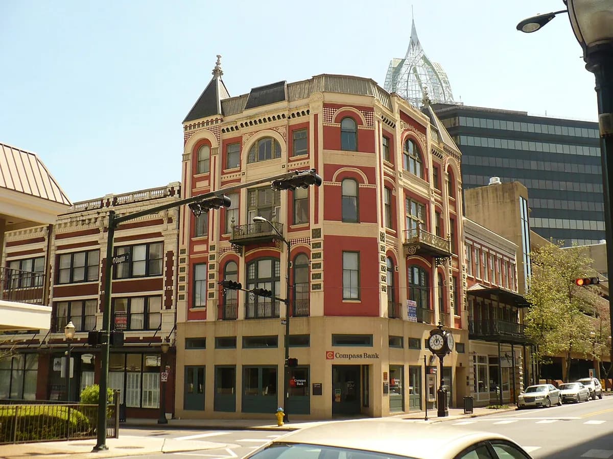 Historic Royal Street building downtown in Mobile, Alabama