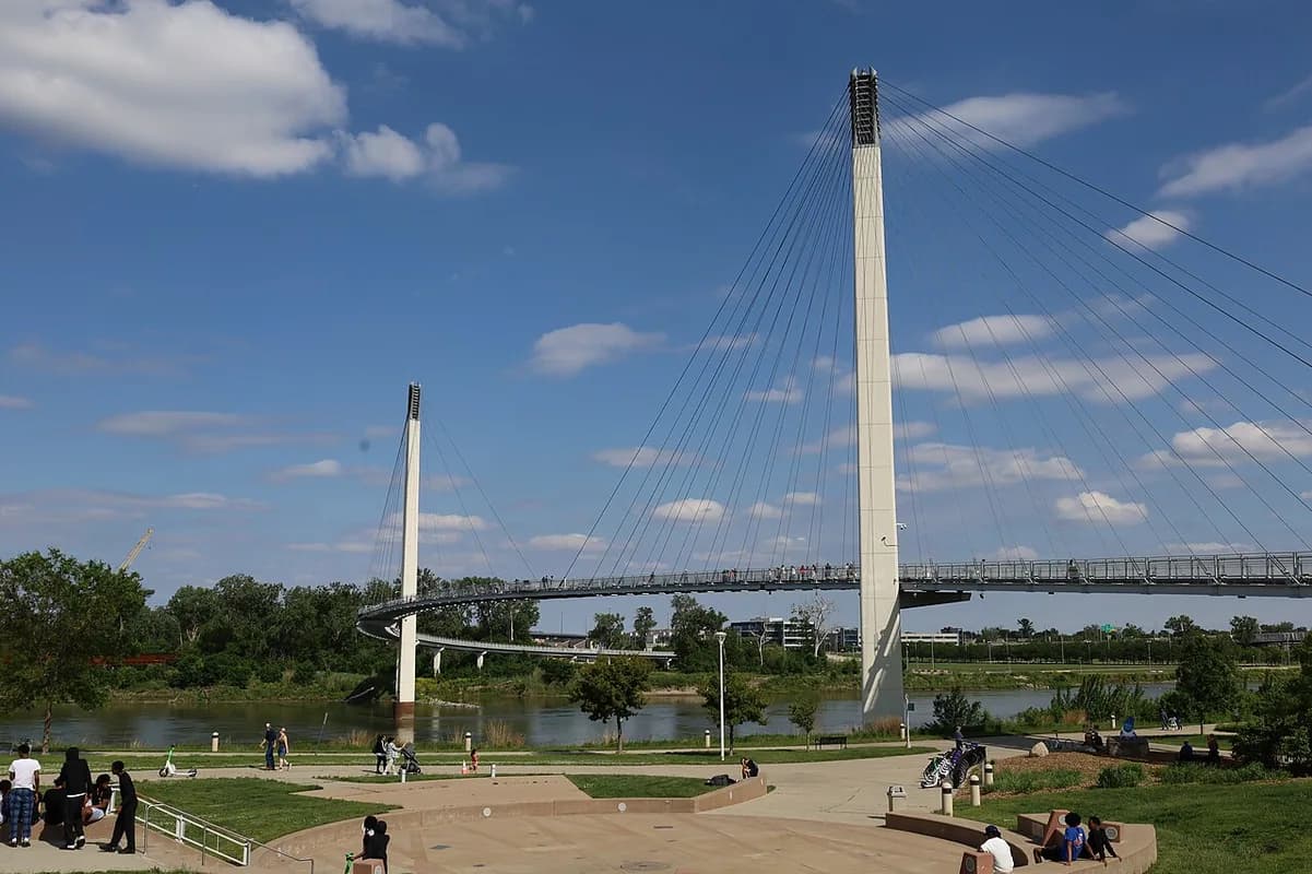 Bob Kerrey Pedestrian Bridge over the Missouri in Omaha, Nebraska