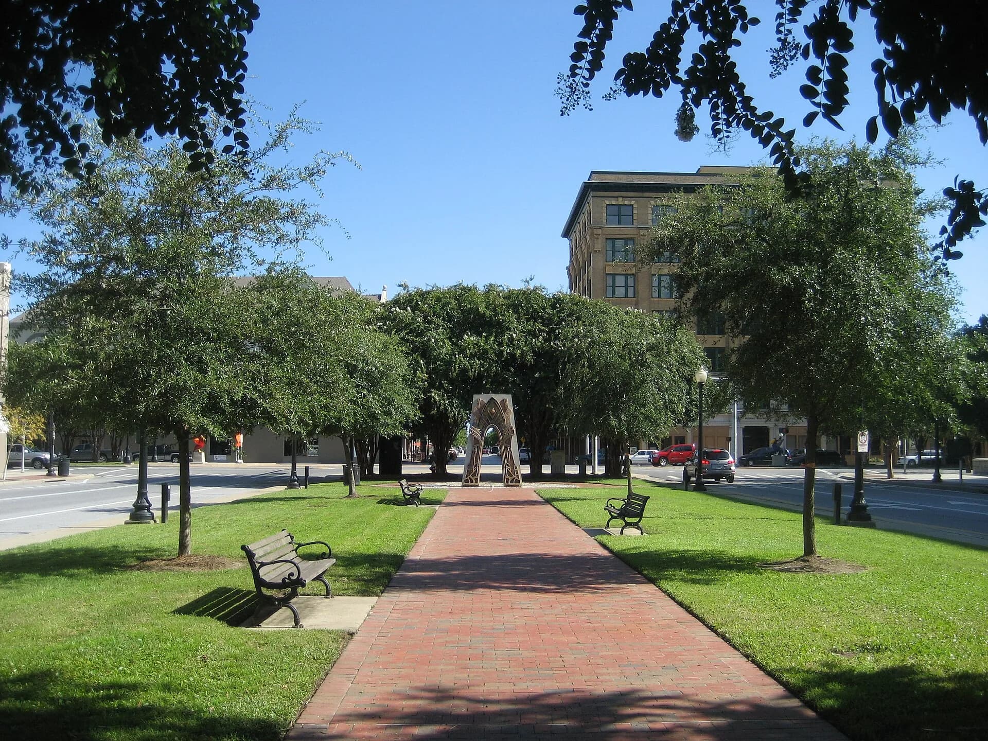 Palafox Street park in downtown in Pensacola, Florida