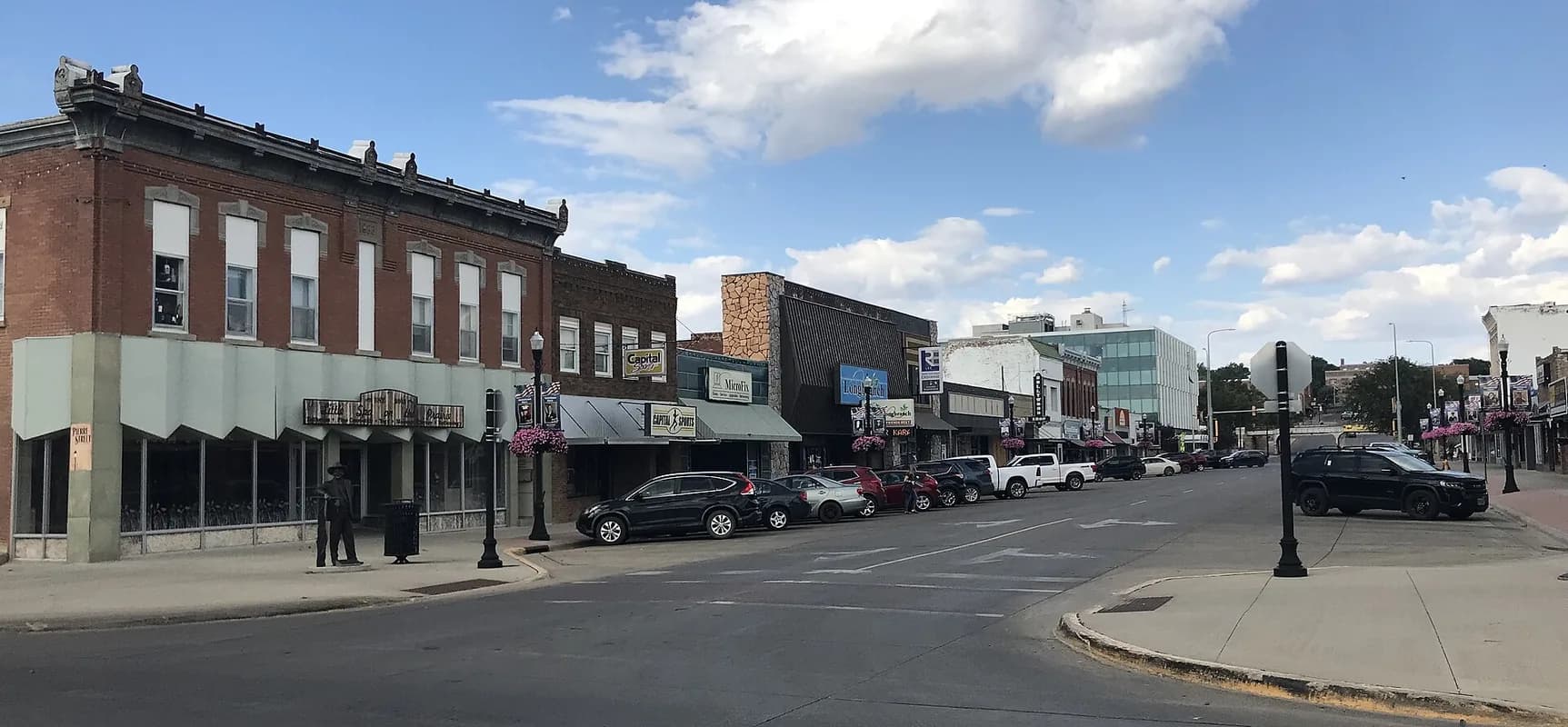 Downtown Pierre street in Pierre, South Dakota