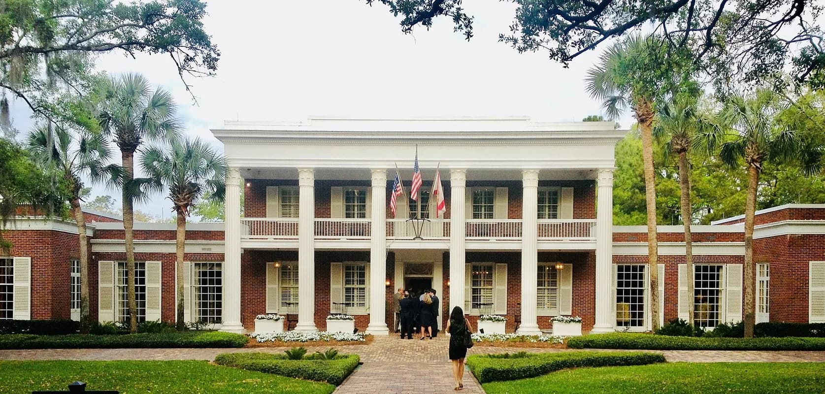 Florida Governor's Mansion with palms in Tallahassee, Florida