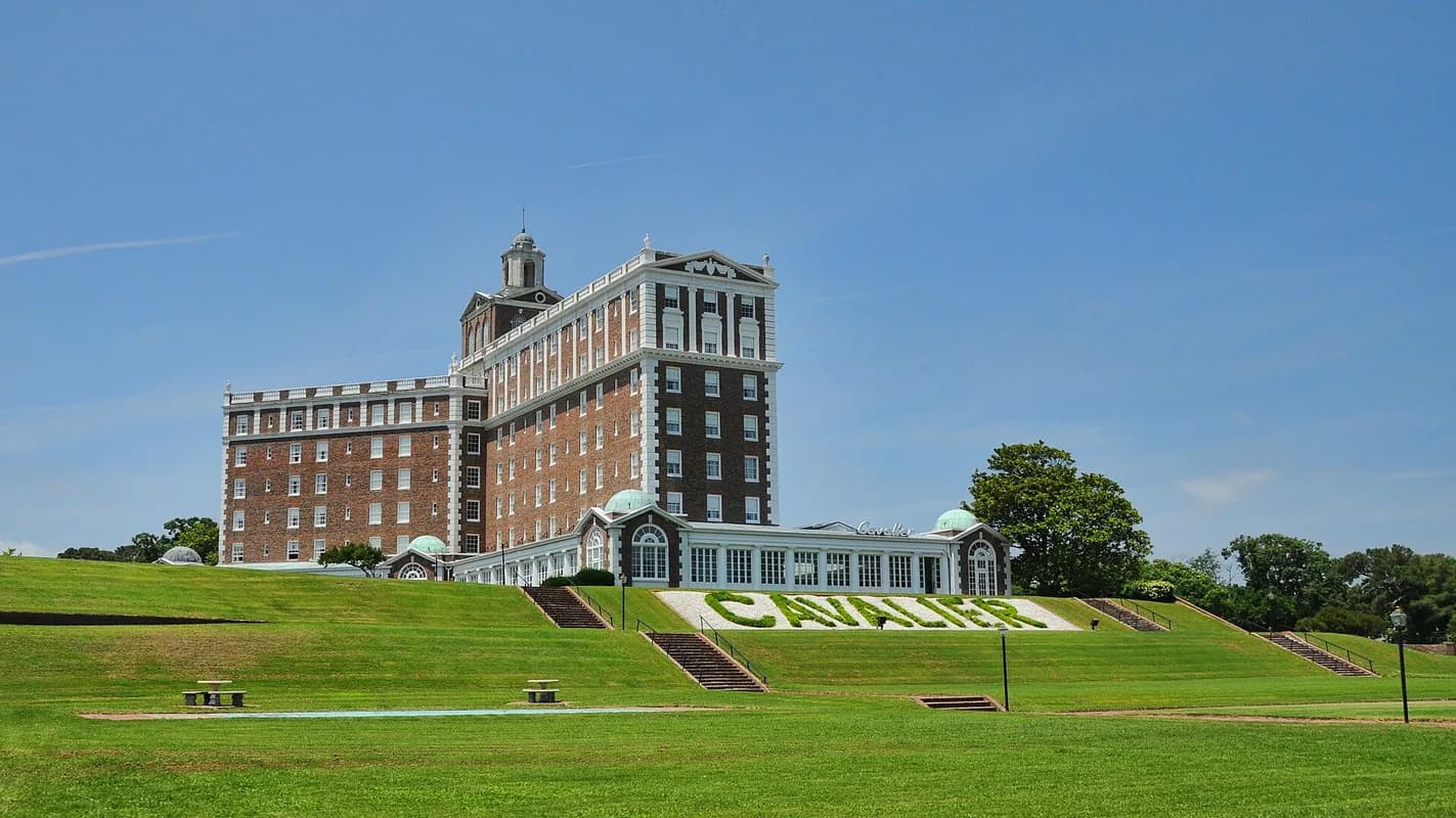 Historic Cavalier Hotel on its hill in Virginia Beach, Virginia