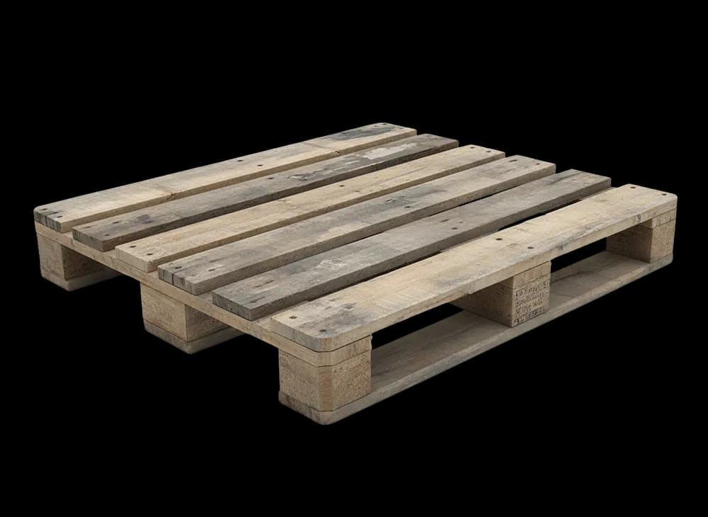 Weathered grey-brown 48 x 40 Grade B wood pallet