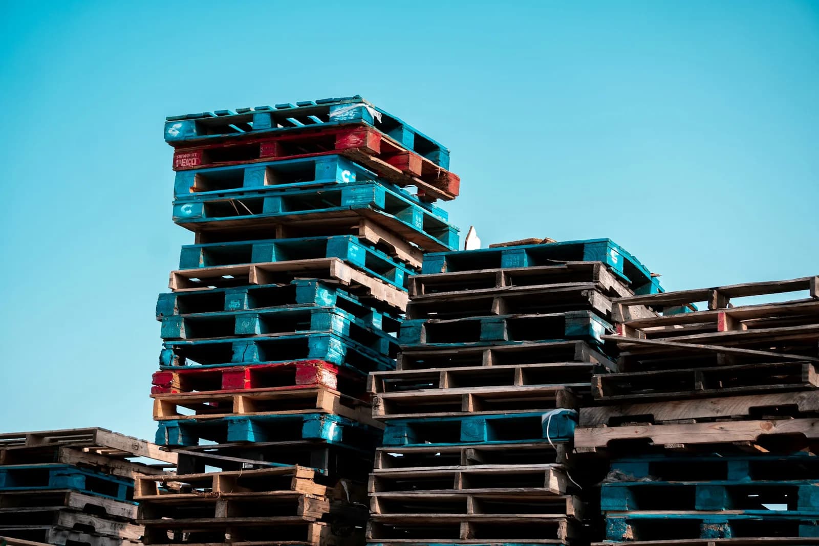 used pallets being recycled